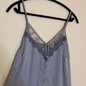 Muted lavender made in italy vintage Y2K button lace mini slip dress